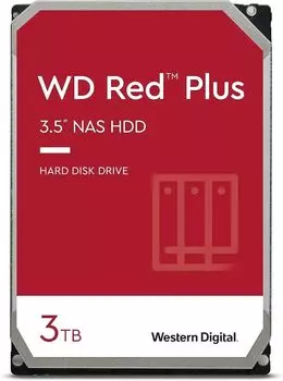 Жесткий диск (HDD) Western Digital 3Tb Red Plus, 3.5", 5400rpm, 256Mb, SATA3 (WD30EFPX)