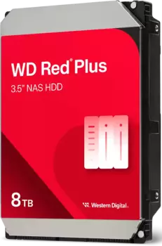 Жесткий диск (HDD) Western Digital 8Tb Red Plus, 3.5", 5640 об/мин, 256Mb, SATA 6Gb/s (WD80EFPX)