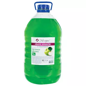 Жидкое мыло МЕЛОДИЯ Зеленое яблоко, с глицерином, 5 л, 5.16 кг (604788)