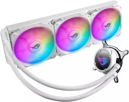 Жидкостное охлаждение Asus ROG Strix LC 360 RGB White Edition для Socket 115x/2066/2011/2011-3/1356/1366/AM4/TR4/sWRX8 опционально, 3x120мм, RGB LED (90RC0072-M0UAY0)