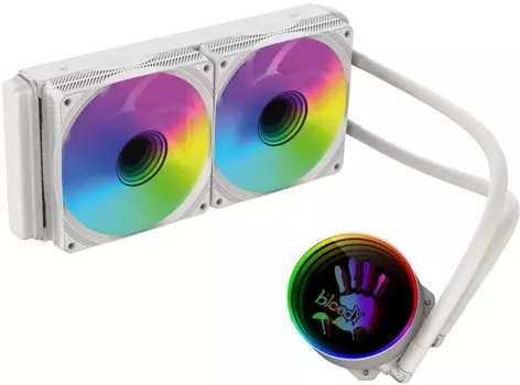 Жидкостное охлаждение Bloody BD-LC240ARGB1 для Socket 115x/1200/1700/1851/AM5/AM4, 260 Вт, 2x120 мм, ARGB, белый (BD-LC240ARGB1-WH)