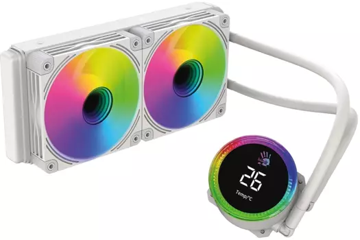 Жидкостное охлаждение Bloody BD-LC240ARGB2 для Socket 115x/1200/1700/1851/AM5/AM4, 260 Вт, 2x120 мм, ARGB, белый (BD-LC240ARGB2-WH)