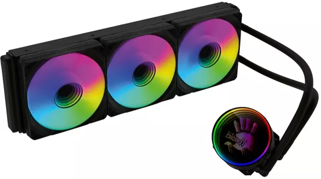 Жидкостное охлаждение Bloody BD-LC360ARGB1 для Socket 115x/1200/1700/1851/AM5/AM4, 300 Вт, 3x120 мм, ARGB, черный (BD-LC360ARGB1-BK)