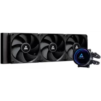 Жидкостное охлаждение Chieftec Iceberg 360 Dark для Socket 115x/1200/1700/1851/AM5/AM4/AM3/AM3+/FM1/AM2+/FM2/FM2+, 350 Вт, 3x120 мм, черный (CLC-360-BLK)