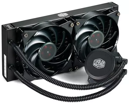 Жидкостное охлаждение Cooler Master MasterLiquid Lite 240 для Socket 115x/2066/2011/2011-3/1356/1366/775/AM4/AM3/AM3+/FM1/AM2+/FM2/FM2+, 2x120мм (MLW-D24M-A20PW-R1)