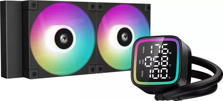 Жидкостное охлаждение Deepcool LD240 ARGB для Socket 115x/1200/1700/1851/AM5/AM4, 2x120 мм, ARGB, черный (R-LD240-BKDMMN-G-1)