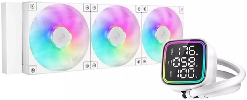 Жидкостное охлаждение Deepcool LD360 для Socket 115x/1200/1700/1851/AM5/AM4, 300 Вт, 3x120 мм, ARGB, белый (R-LD360-WHDMMN-G-1)