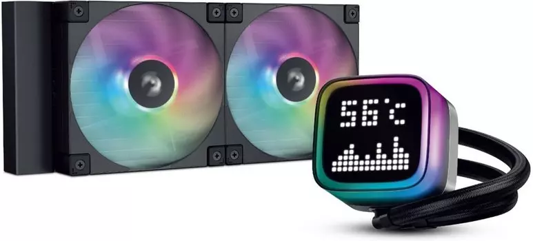 Жидкостное охлаждение Deepcool LP240 для Socket 115x/1200/1700/1851/AM5/AM4, 280 Вт, 2x120 мм, ARGB, черный (R-LP240-BKMSNC-G-1)
