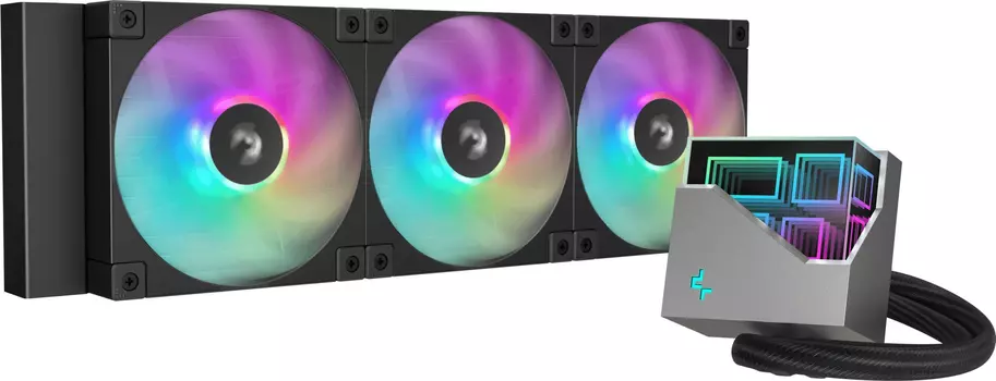 Жидкостное охлаждение Deepcool LT360 ARGB для Socket 115x/1200/1700/1851/AM5/AM4, 3x120 мм, ARGB, черный (R-LT360-BKAMNC-G-1)