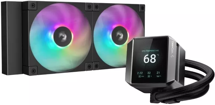 Жидкостное охлаждение Deepcool MYSTIQUE 240 ARGB для Socket 115x/1200/1700/1851/AM5/AM4, 250 Вт, 2x120 мм, ARGB, черный (R-LX550-BKADSNC-G-1)
