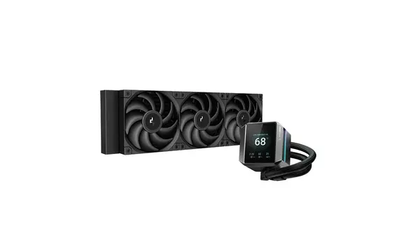 Жидкостное охлаждение Deepcool MYSTIQUE 360 для Socket 115x/1200/1700/1851/AM5/AM4, 300 Вт, 3x120 мм, ARGB, черный (R-LX750-BKDSNMP-G-1)