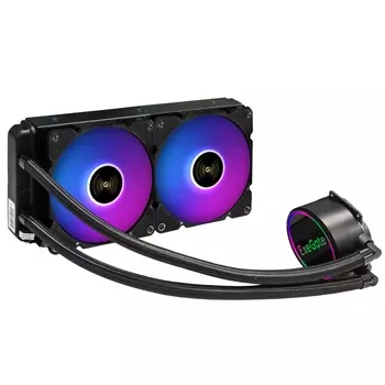 Жидкостное охлаждение ExeGate BlackWater-240.PWM.ARGB для Socket 115x/2066/1356/1366/1200/1700/AM4/AM3/AM3+/FM1/AM2+/FM2/FM2+, 220 Вт, 2x120мм, ARGB (EX293458RUS)