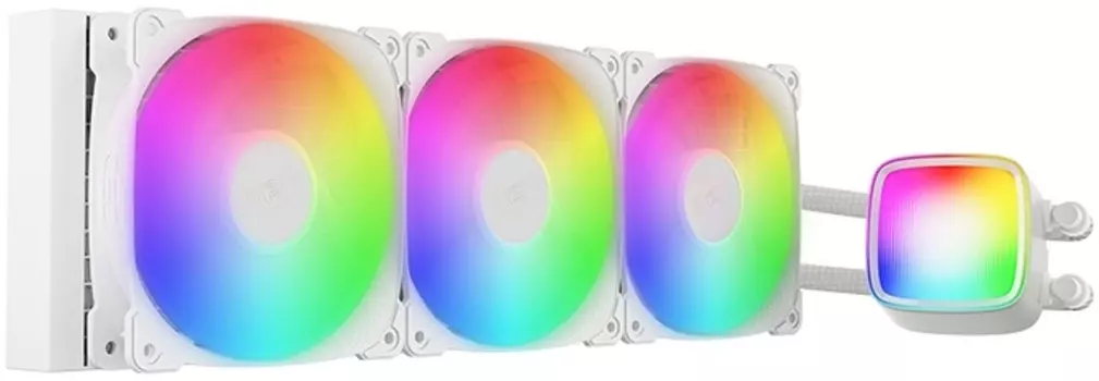 Жидкостное охлаждение Geometric Future Eskimo Pro 360 White для Socket 115x/2066/2011/2011-3/1200/1700/1851/AM5/AM4/AM3/AM3+/FM1, 3x120 мм, ARGB, белый (1C251W0361000)