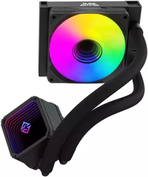 Жидкостное охлаждение GMNG GG-LC120ARGB1 для Socket 115x/2066/2011/2011-3/1356/1366/1200/AM5/AM4/AM3/AM3+/FM1/AM2+/FM2/FM2+, 180 Вт, 1x120 мм, ARGB, черный (GG-LC120ARGB1-BK)