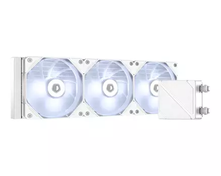 Жидкостное охлаждение ID-COOLING DASHFLOW 360 BASIC WHITE для Socket 115x/2066/2011/2011-3/1200/1700/1851/AM5/AM4, 350 Вт, 3x120 мм, white LED, белый (ID-CPU-DASHFLOW360-BASIC-WHITE)