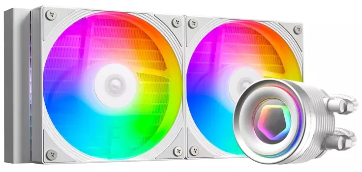 Жидкостное охлаждение ID-COOLING FX240 Inf для Socket 115x/2066/1200/1700/1851/AM5/AM4, 300 Вт, 2x120 мм, ARGB, белый (FX240 INF WHITE)