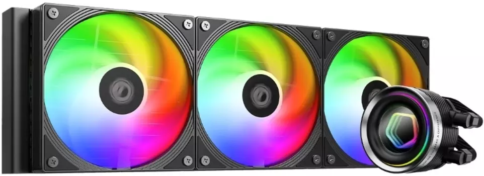Жидкостное охлаждение ID-COOLING FX360 INF для Socket 115x/1200/1700/1851/AM5/AM4, 350 Вт, 3x120 мм, ARGB, черный (FX360 INF)