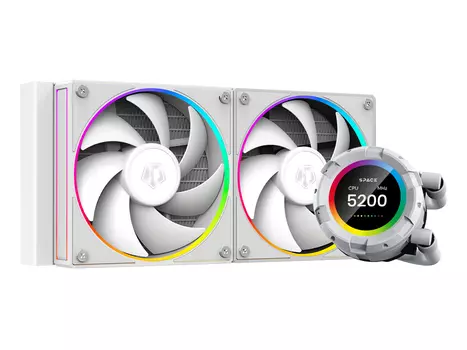 Жидкостное охлаждение ID-COOLING SL240 WHITE для Socket 115x/2066/2011/2011-3/1200/1700/AM5/AM4, 300 Вт, 2x120 мм, ARGB (IDC_SL_240_WHITE)