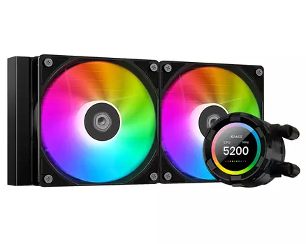 Жидкостное охлаждение ID-COOLING SL240 XE для Socket 115x/2066/2011/2011-3/1200/1700/1851/AM5/AM4, 300 Вт, 2x120 мм, ARGB, черный