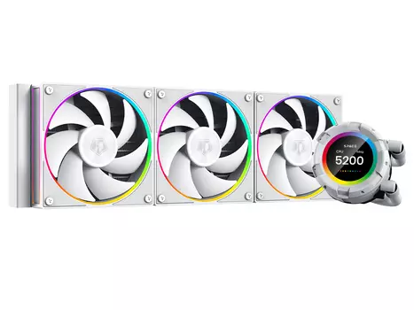 Жидкостное охлаждение ID-COOLING SL360 WHITE для Socket 115x/2066/2011/2011-3/1200/1700/1851/AM5/AM4, 350 Вт, 3x120 мм, ARGB, белый (ID-CPU-SL360-WHITE)