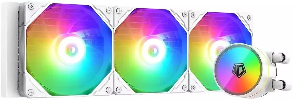 Жидкостное охлаждение ID-COOLING ZOOMFLOW 360XT V2 для Socket 115x/2066/2011/2011-3/1200/1700/1851/AM5/AM4, 350 Вт, 3x120 мм, ARGB, белый (ZOOMFLOW 360 XT V2 WHITE)