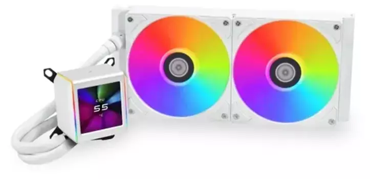 Жидкостное охлаждение LIAN LI Galahad II LCD 280 White для Socket 115x/1200/1700/1851/AM5/AM4, 2x140 мм, ARGB, белый (G89.GA2ALCD28W.00)