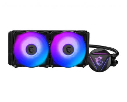 Жидкостное охлаждение MSI MAG CORELIQUID 280R для Socket 115x/2066/2011/2011-3/1356/1366/1200/AM4/AM3/AM3+/FM1/AM2+/FM2/FM2+, 2x140мм, ARGB (MAG CORELIQUID 280R)