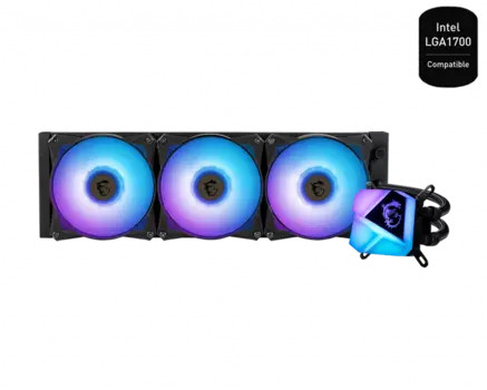 Жидкостное охлаждение MSI MAG CORELIQUID C360 для Socket 115x/2066/2011/2011-3/1356/1366/1200/Socket 1700/AM3/AM3+/FM1/AM2+/FM2/FM2+, 3x120мм, ARGB