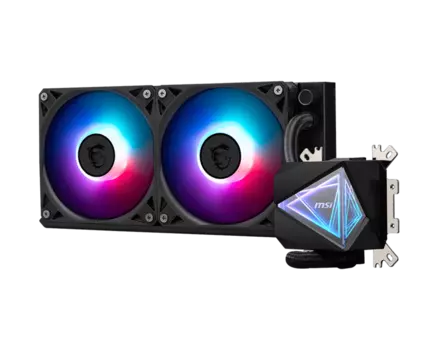 Жидкостное охлаждение MSI MAG CORELIQUID I240 для Socket 115x/1200/1700/1851/AM5/AM4, 2x120 мм, ARGB, черный (306-7ZW7A11-C24)