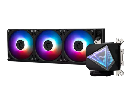 Жидкостное охлаждение MSI MAG CORELIQUID I360 для Socket 115x/1200/1700/1851/AM5/AM4, 3x120 мм, ARGB, черный (306-7ZW8A24-C24/306-7ZW8A11-C24)