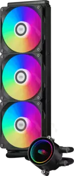 Жидкостное охлаждение PCCooler DA360 ARGB BK для Socket 115x/2066/2011/2011-3/1200/1700/1851/AM5/AM4, 280 Вт, 3x120 мм, ARGB, черный (DA360-BKAWXX-GL)