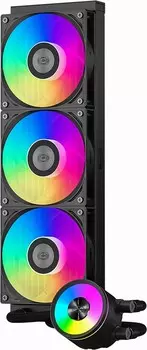 Жидкостное охлаждение PCCooler DA360 Pro ARGB BK для Socket 115x/2066/2011/2011-3/1200/1700/1851/AM5/AM4, 300 Вт, 3x120 мм, ARGB, черный (DA360 Pro ARGB BK)