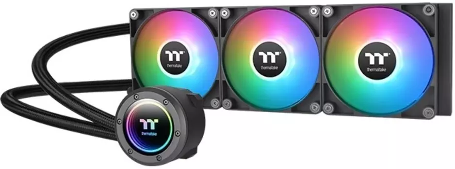 Жидкостное охлаждение Thermaltake TH360 V2 ARGB для Socket 115x/2066/2011/2011-3/1200/1700/1851/AM5/AM4/AM3/AM3+/FM1/AM2+/FM2/FM2+, 3x120 мм, ARGB, черный (CL-W362-PL12SW-A)
