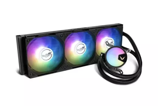 Жидкостное охлаждение Valkyrie A360 для Socket 115x/2066/2011/2011-3/1200/1700/1851/AM5/AM4, 280 Вт, 3x120 мм, ARGB, черный (VK_A360-ARGB-BK)