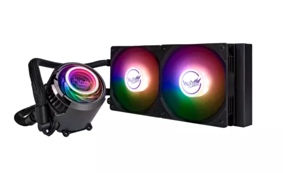 Жидкостное охлаждение Valkyrie Jarn 240 для Socket 115x/2066/2011/2011-3/1200/1700/1851/AM5/AM4, 250 Вт, 2x120 мм, ARGB, черный (VK_JARN-240-ARGB-BK)