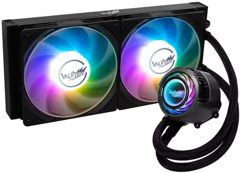 Жидкостное охлаждение Valkyrie Jarn 280 для Socket 115x/2066/2011/2011-3/1200/1700/1851/AM5/AM4, 300 Вт, 2x140 мм, ARGB, черный (VK_JARN-280-ARGB-BK)
