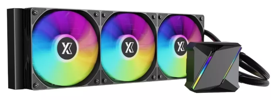 Жидкостное охлаждение XASTRA LM360 для Socket 115x/1200/1700/1851/AM5/AM4, 285 Вт, 3x120 мм, ARGB, черный (LM360-BKAFXX-GL)