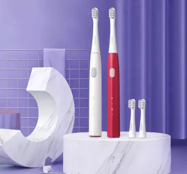 Зубная щетка электрическая DR.BEI GY1, 2-насадки, 2 режима, красный (GY1 red)
