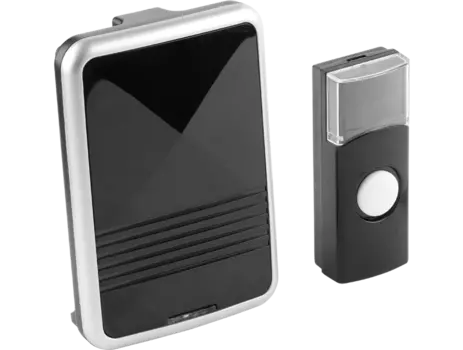 Звонок беспроводной СВЕТОЗАР КАРАТ, с одной кнопкой, черный (58074)