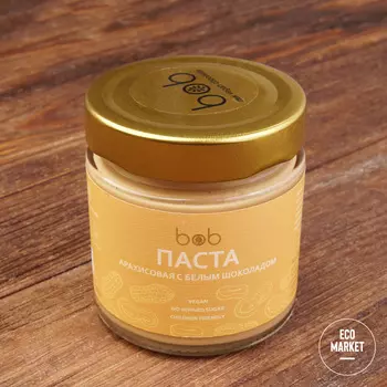 Арахисовая паста с белым шоколадом, bob - 200 г