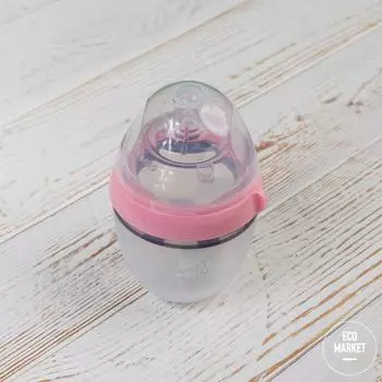 Бутылочка антиколиковая розовая Comotomo - 150 мл