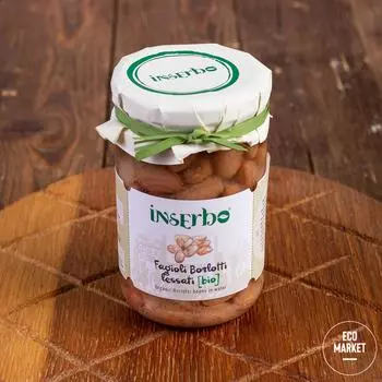 Фасоль Борлотти отварная органическая, Inserbo - 300 г