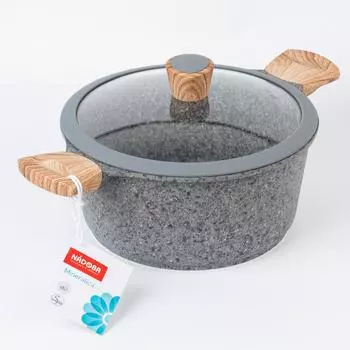 Кастрюля с антипригарным покрытием, 24 см/4,3 л, NADOBA, серия MINERALICA