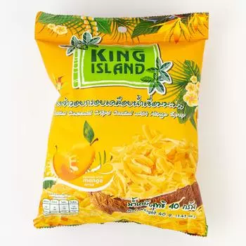 Кокосовые чипсы KING ISLAND со вкусом манго - 40 г
