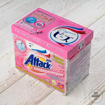 Концентрированный стиральный порошок с кондиционером ATTACK New Beads ~ 800 г