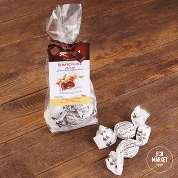 Конфеты с начинкой из инжира и миндаля, покрытые белым шоколадом, без глютена, Sgambelluri ~ 200 г