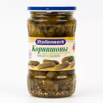 Корнишоны Stollenwerk кисло-сладкие маринованные - 370 г