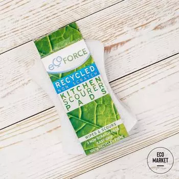 Кухонные губки для деликатных поверхностей, белые EcoForce - 3 шт