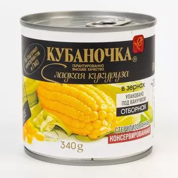 Кукуруза Кубаночка сладкая - 340 г