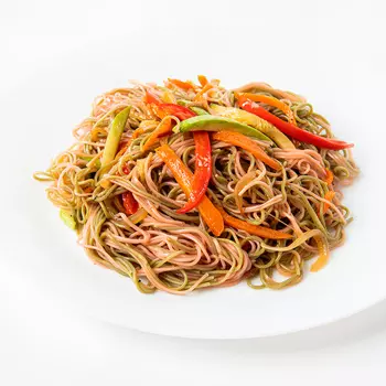 Лапша Зеленый чай и Сакура с овощами - 250 г